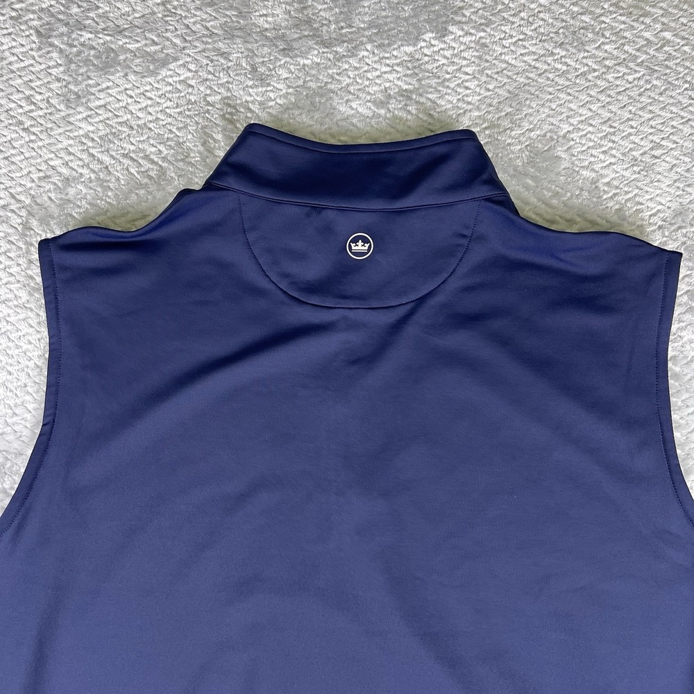 Peter Millar Golf Vest XL Navy Quarter Zip Crown Performance Stretch - Picture 6 of 8